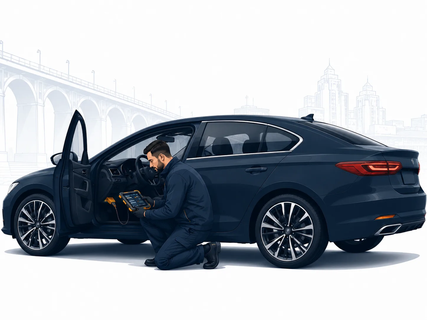 Автоексперт перевіряє автомобіль у Дніпрі
