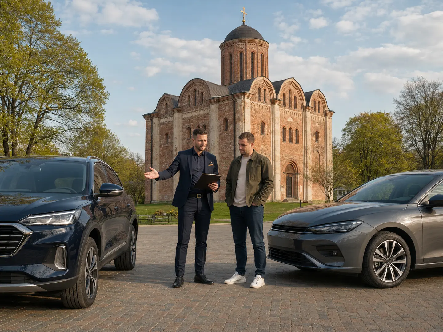 Порівняння автомобілів біля П’ятницької церкви у Чернігові