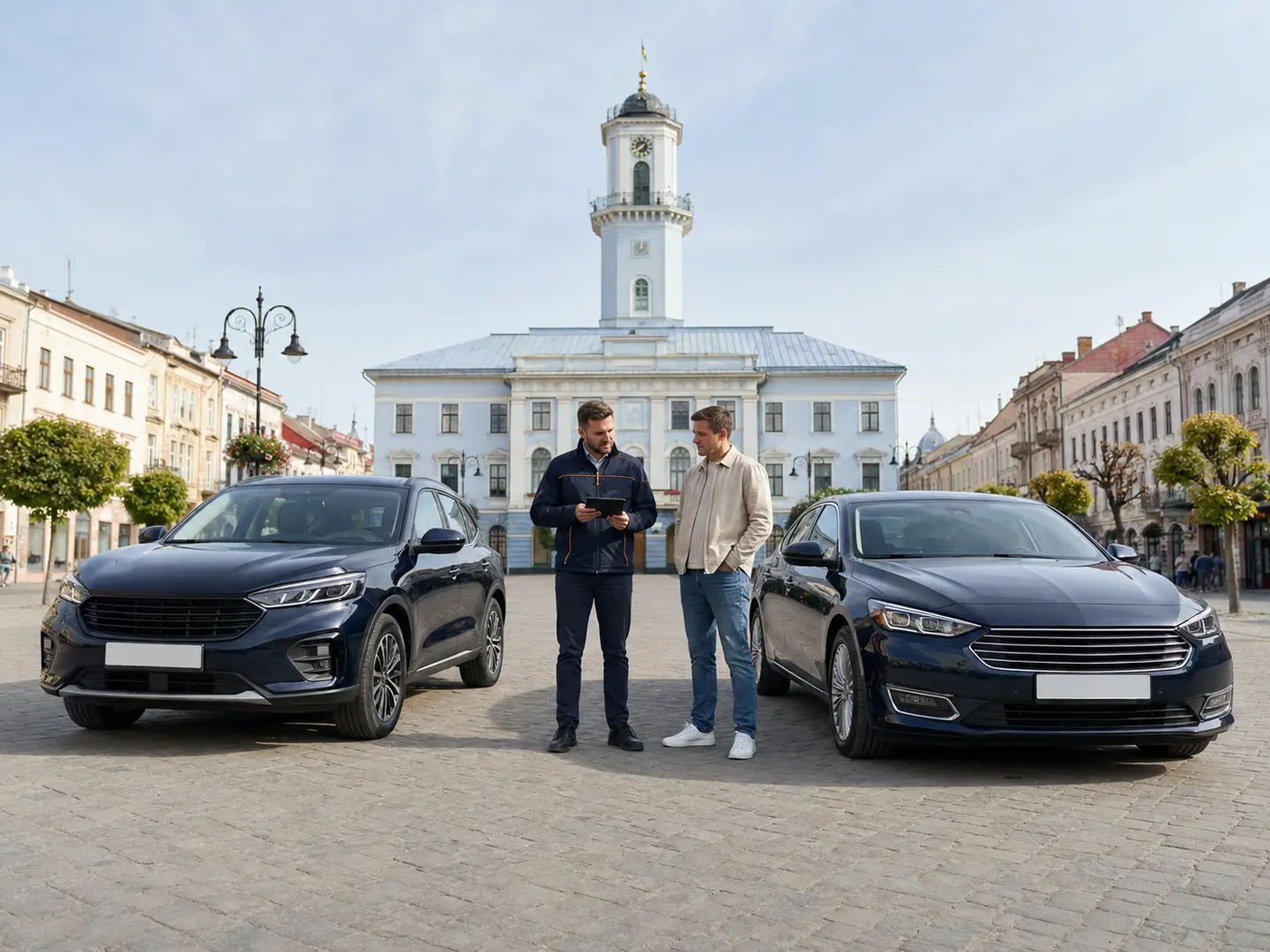 Порівняння автомобілів на Центральній площі Чернівців