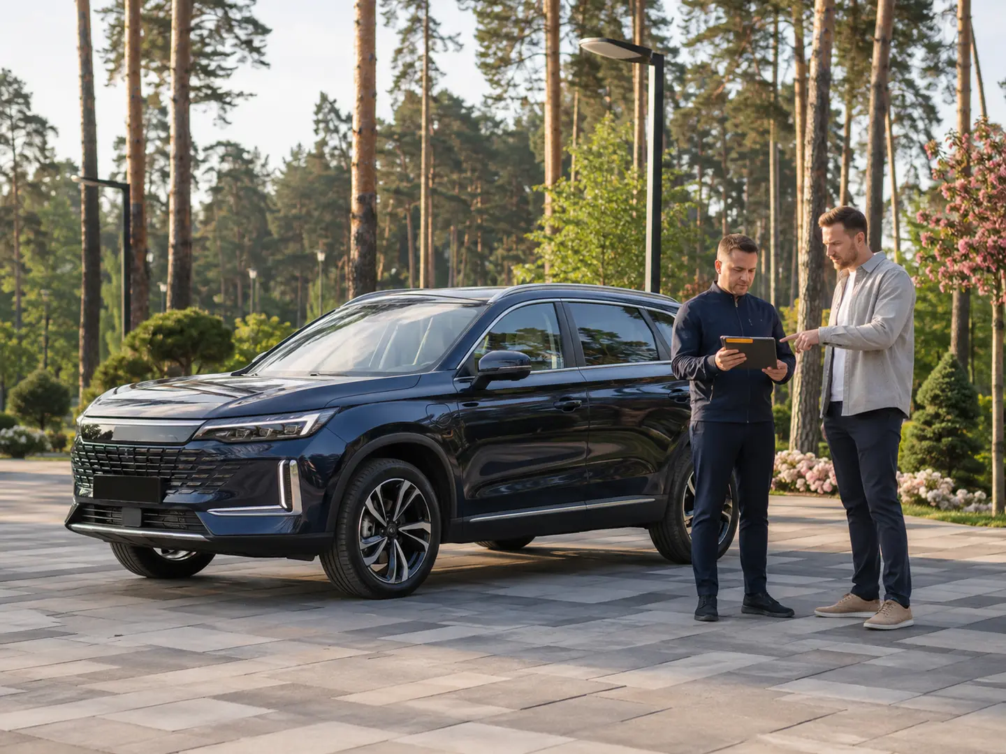 Експерт і клієнт порівнюють автомобілі в Ірпені