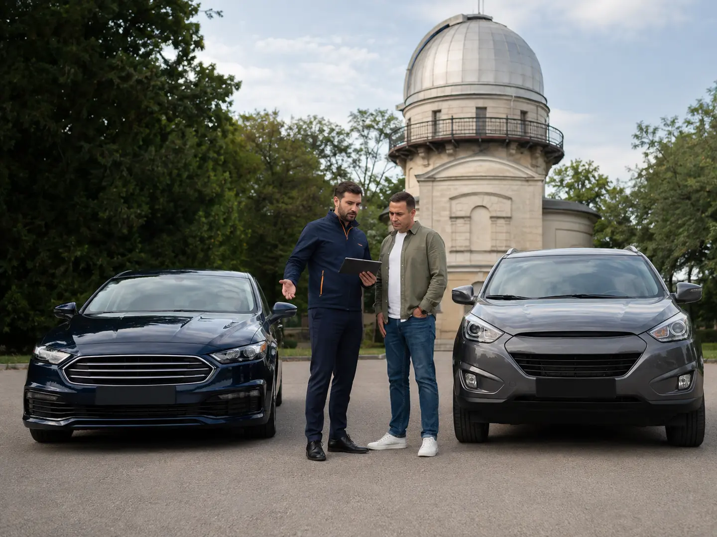 Порівняння автомобілів біля Миколаївської обсерваторії