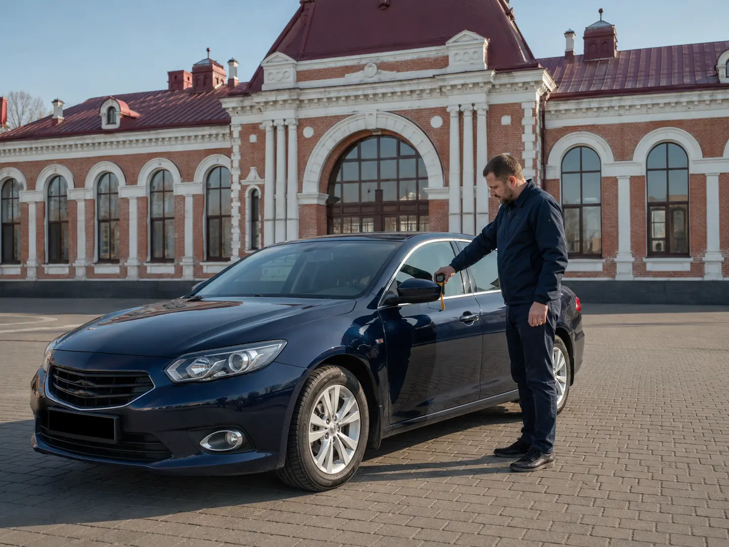 Перевірка кузова автомобіля біля вокзалу Сміли